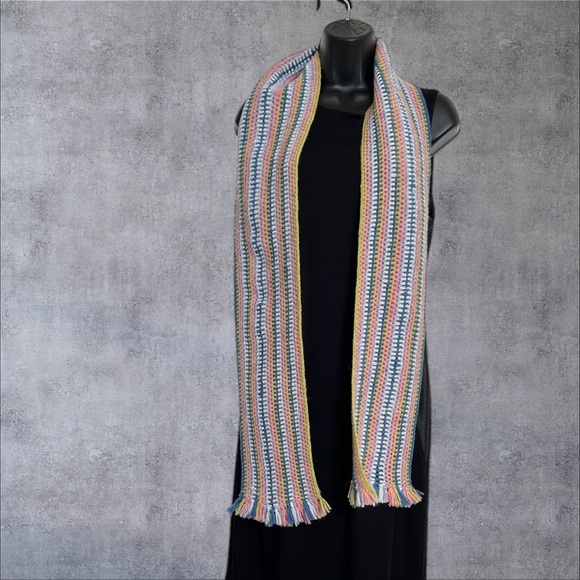 Multi color crochet Alpaca scarf, Unisex, handmade - Picture 2 of 7